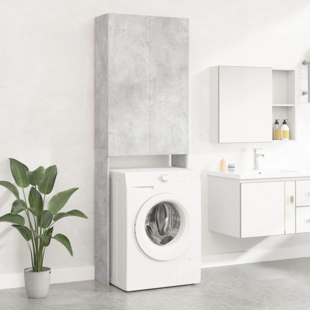 vidaXL Dulap mașină de spălat, gri beton, 64x25,5x190 cm