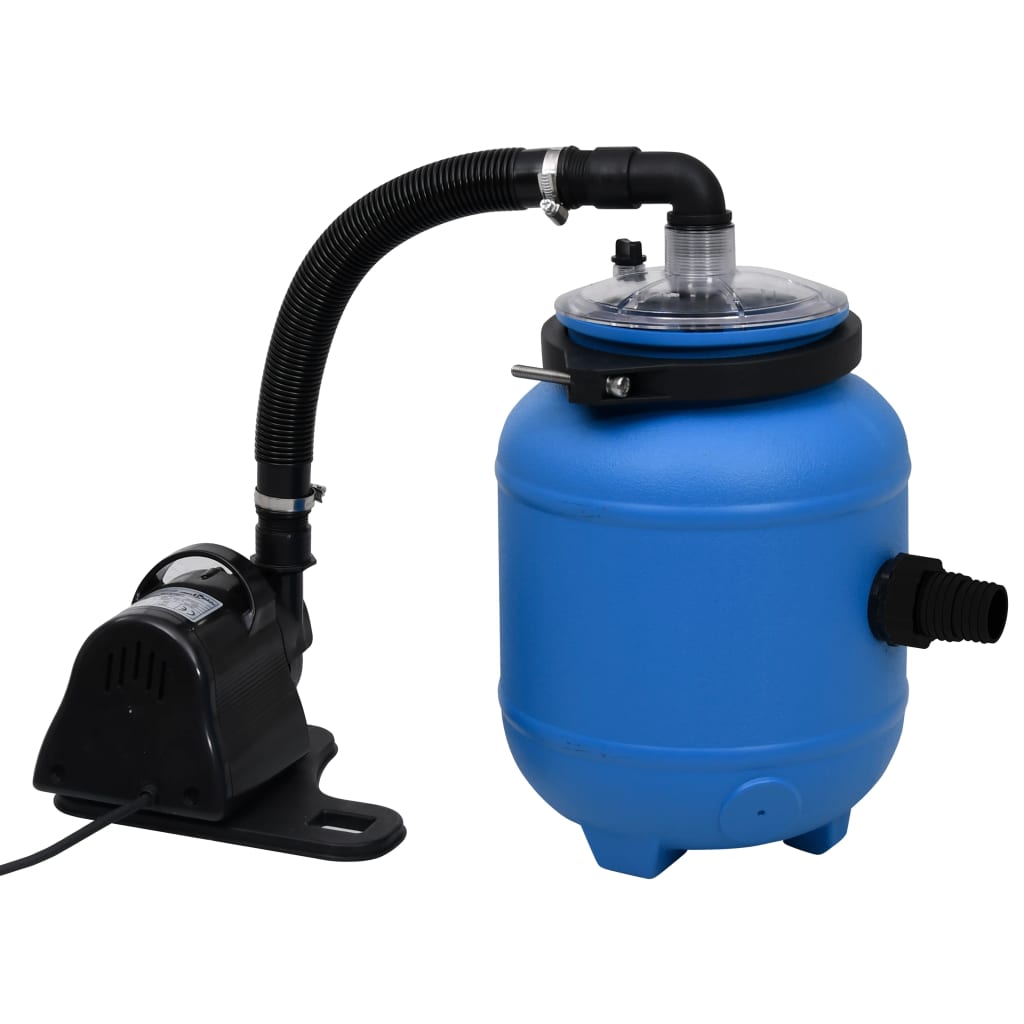vidaXL Pompă de filtrare pentru piscină, negru și albastru, 4 m³/h