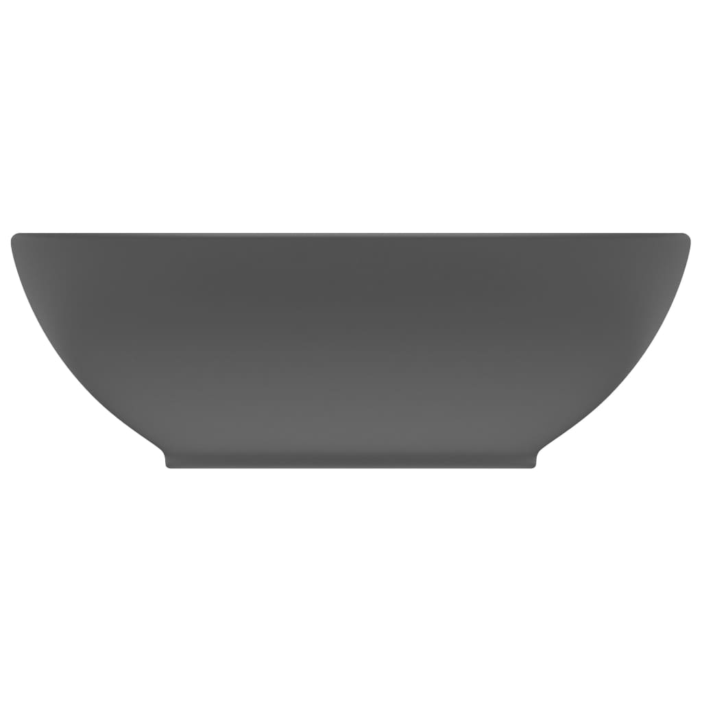 vidaXL Chiuvetă de lux, gri închis mat, 40x33cm, ceramică, formă ovală