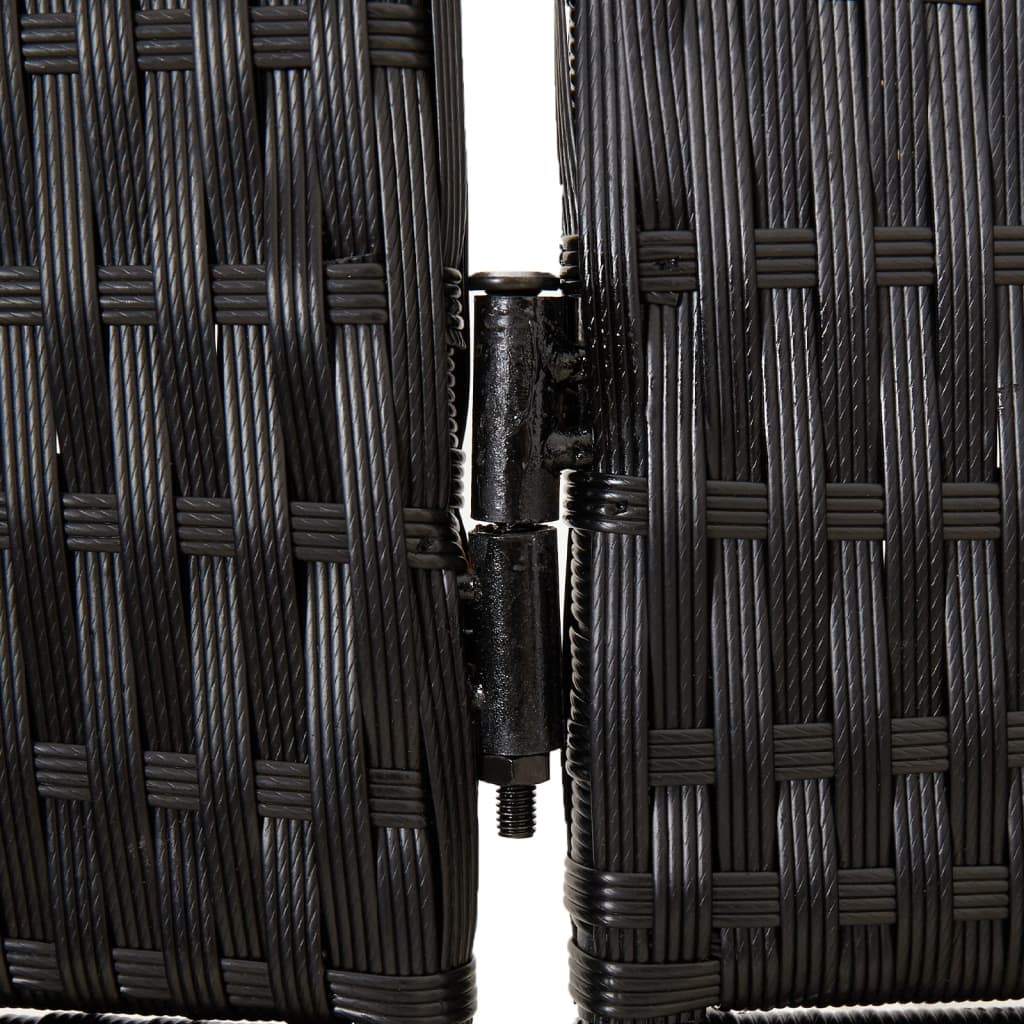 vidaXL Separator de cameră cu 5 panouri, negru, poliratan
