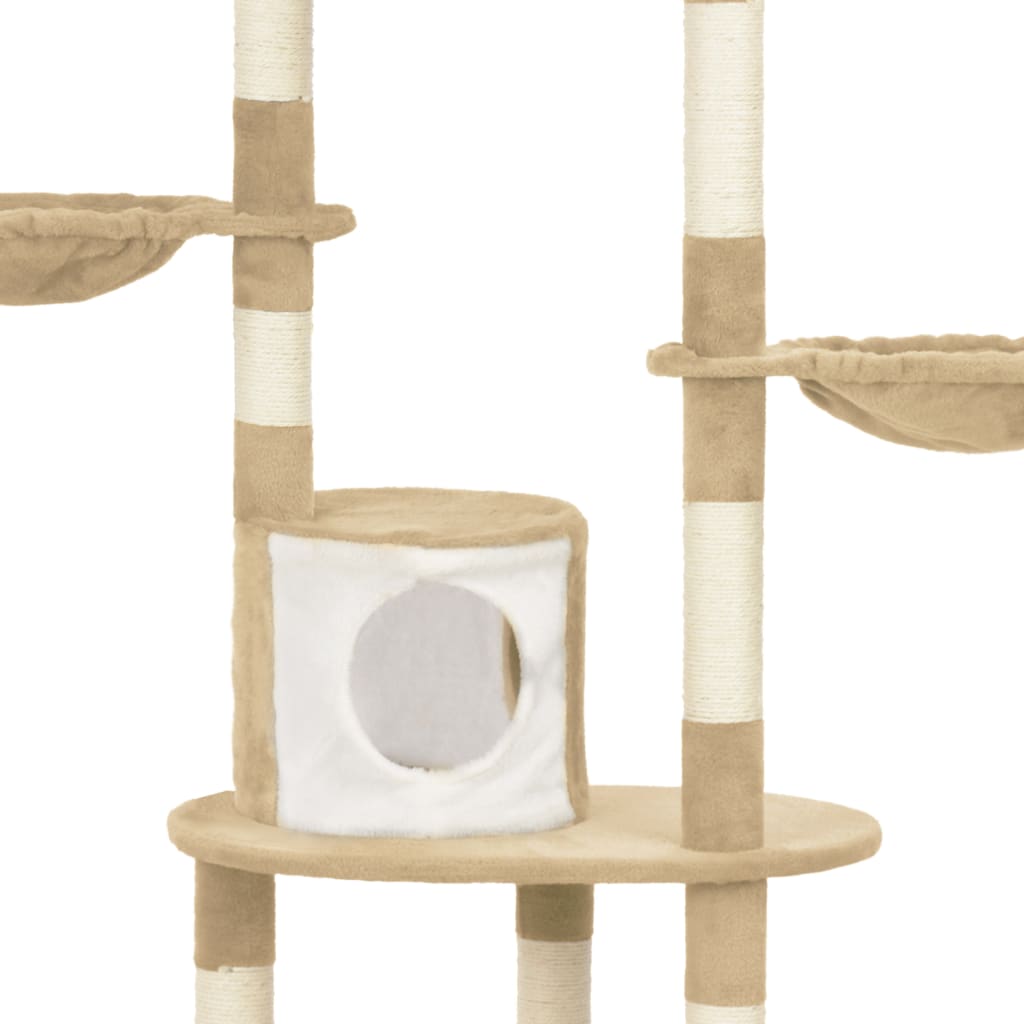 vidaXL Ansamblu pentru pisici cu stâlpi funie de sisal, bej, 180 cm