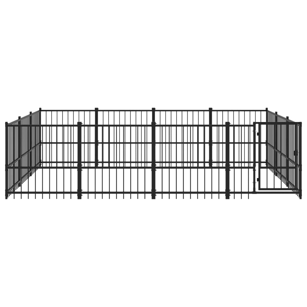 vidaXL Padoc pentru câini de exterior, 11,58 m², oțel