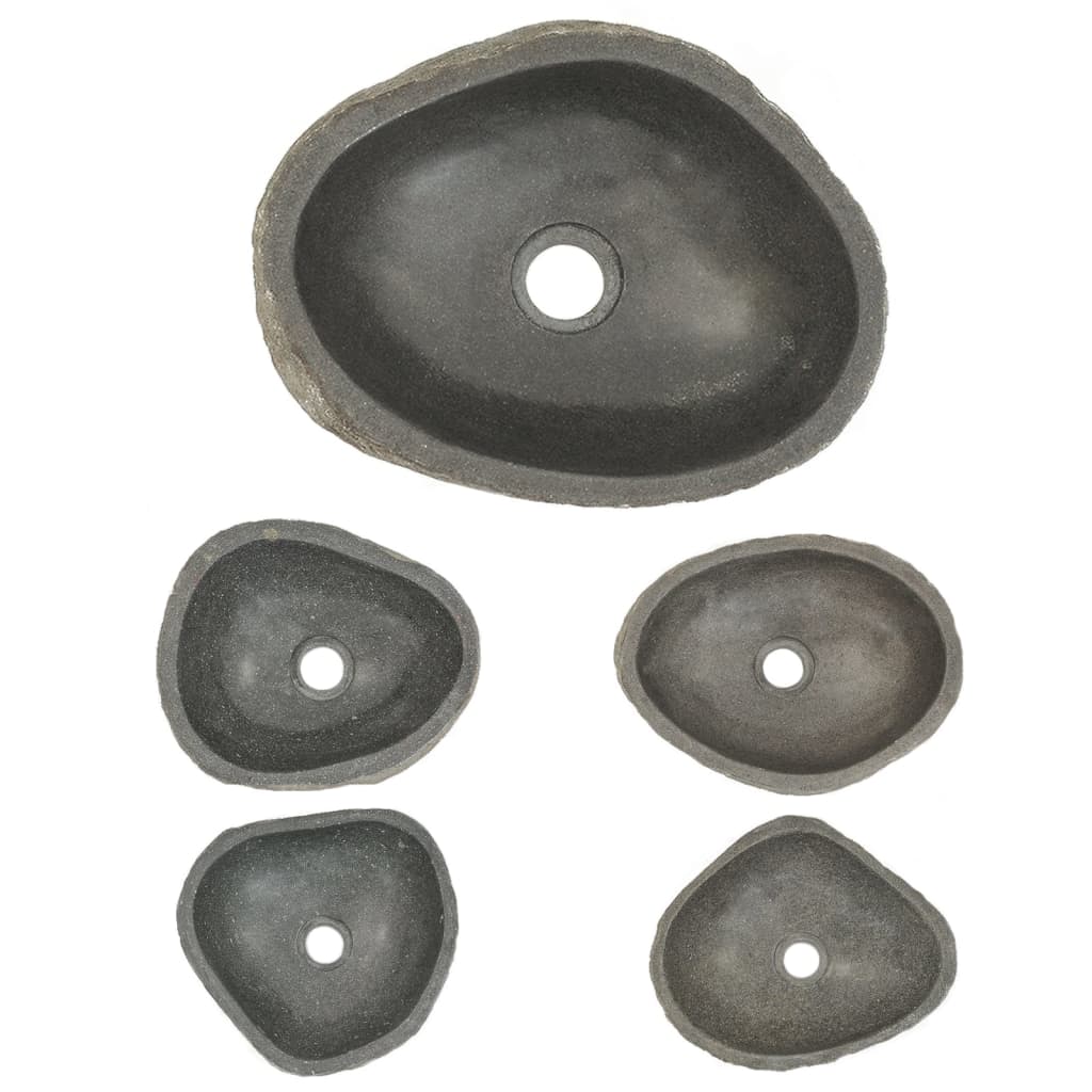 vidaXL Chiuvetă din piatră de râu, 30-37 cm, oval