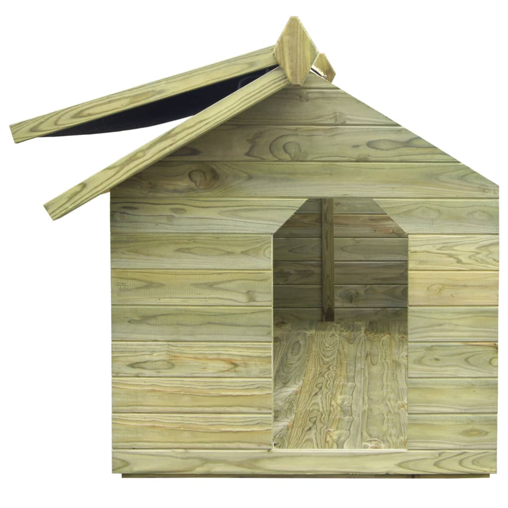 vidaXL Cușcă câine de grădină, acoperiș detașabil, lemn pin tratat