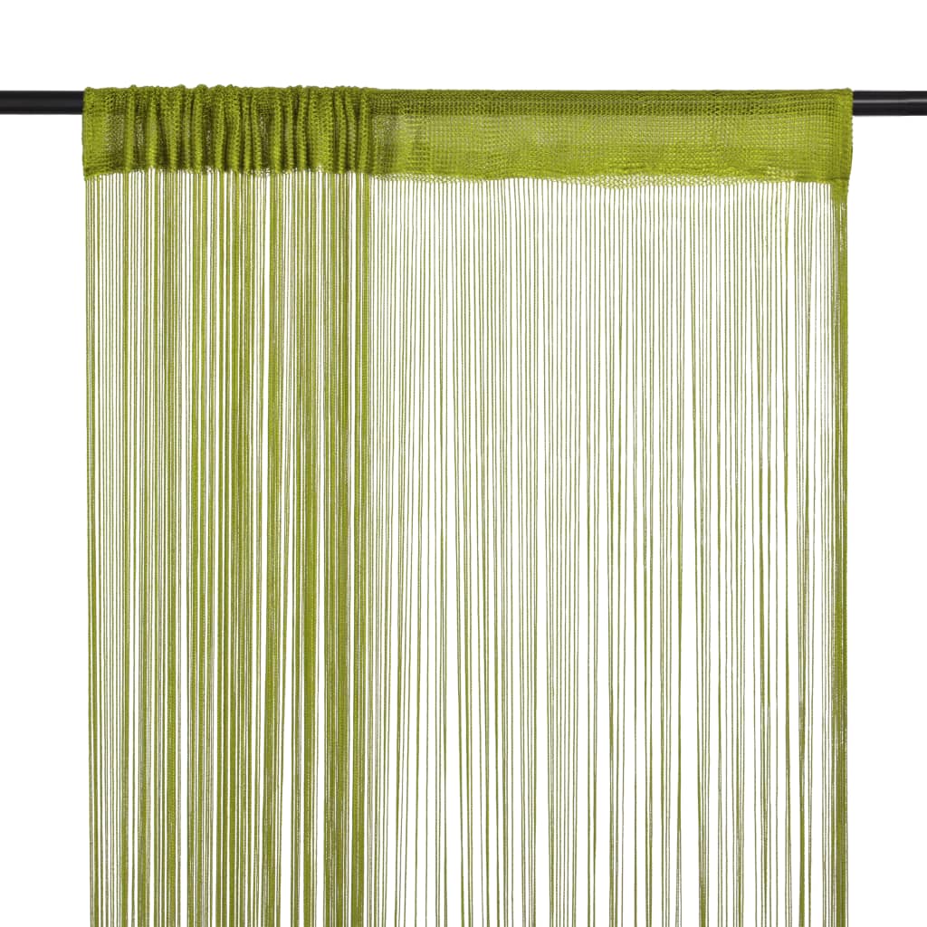 vidaXL Draperii cu franjuri, 2 buc., 140 x 250 cm, verde