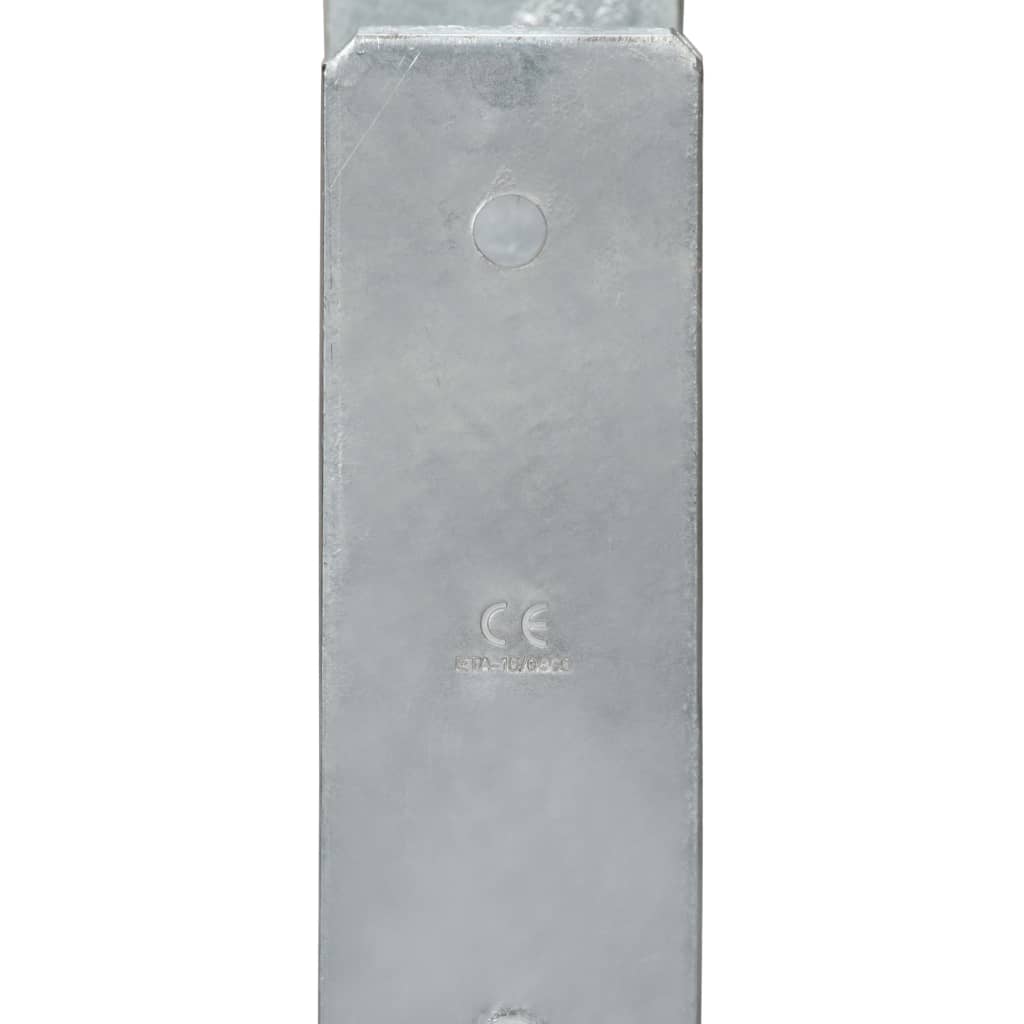 vidaXL Ancore de gard, 2 buc., argintiu, 8x6x60 cm, oțel galvanizat