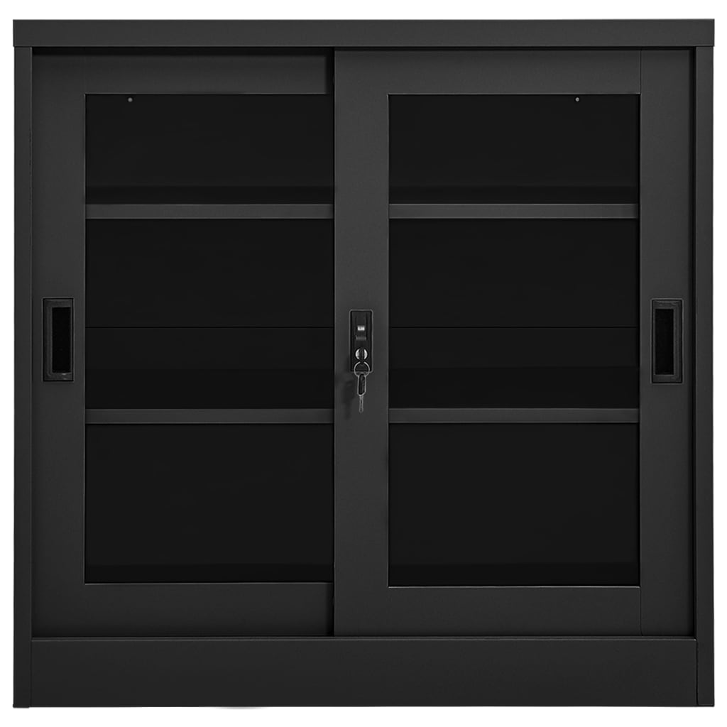 vidaXL Dulap cu ușă glisantă, antracit, 90x40x90 cm, oțel