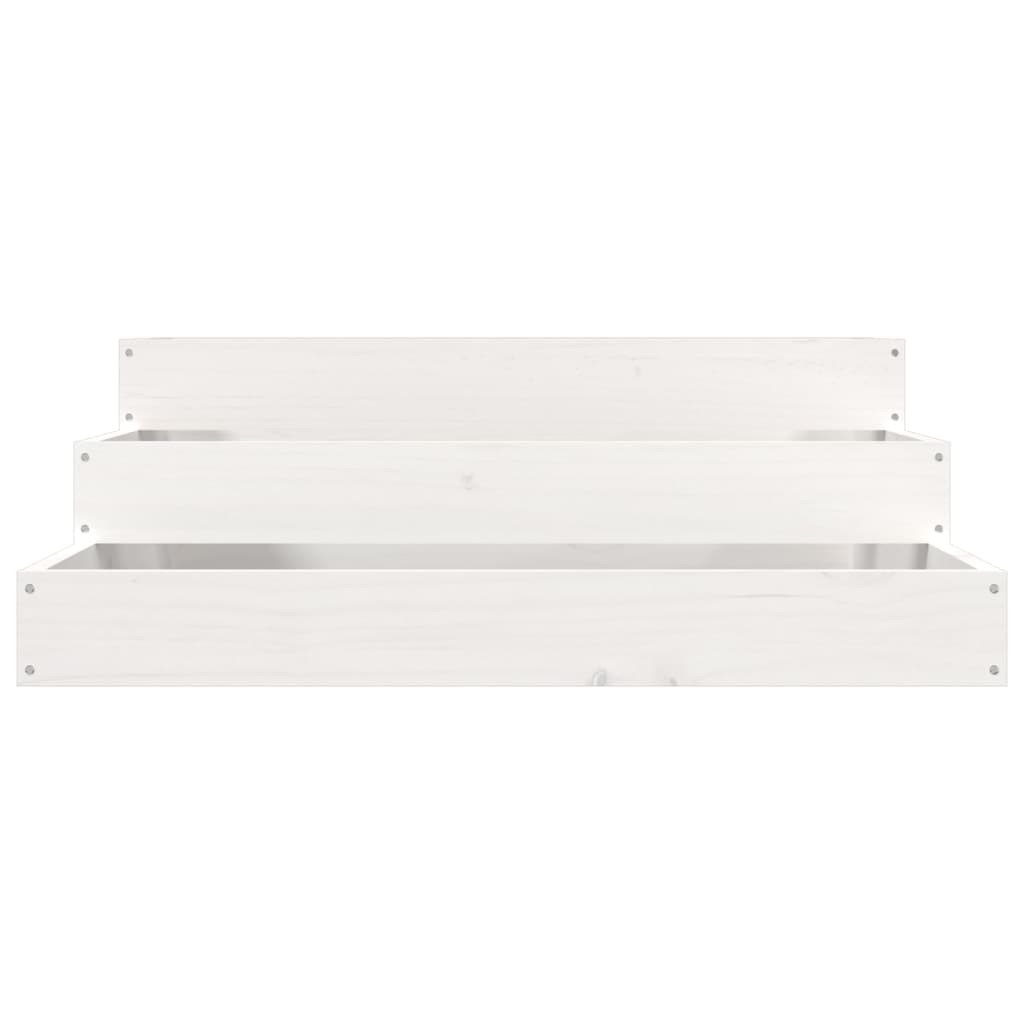 vidaXL Jardinieră, alb, 78x78x27 cm, lemn masiv de pin