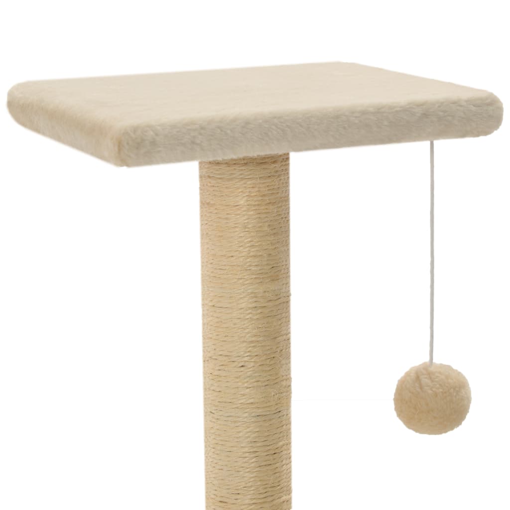 vidaXL Ansamblu pentru pisici, stâlpi cu funie de sisal, bej, 65 cm