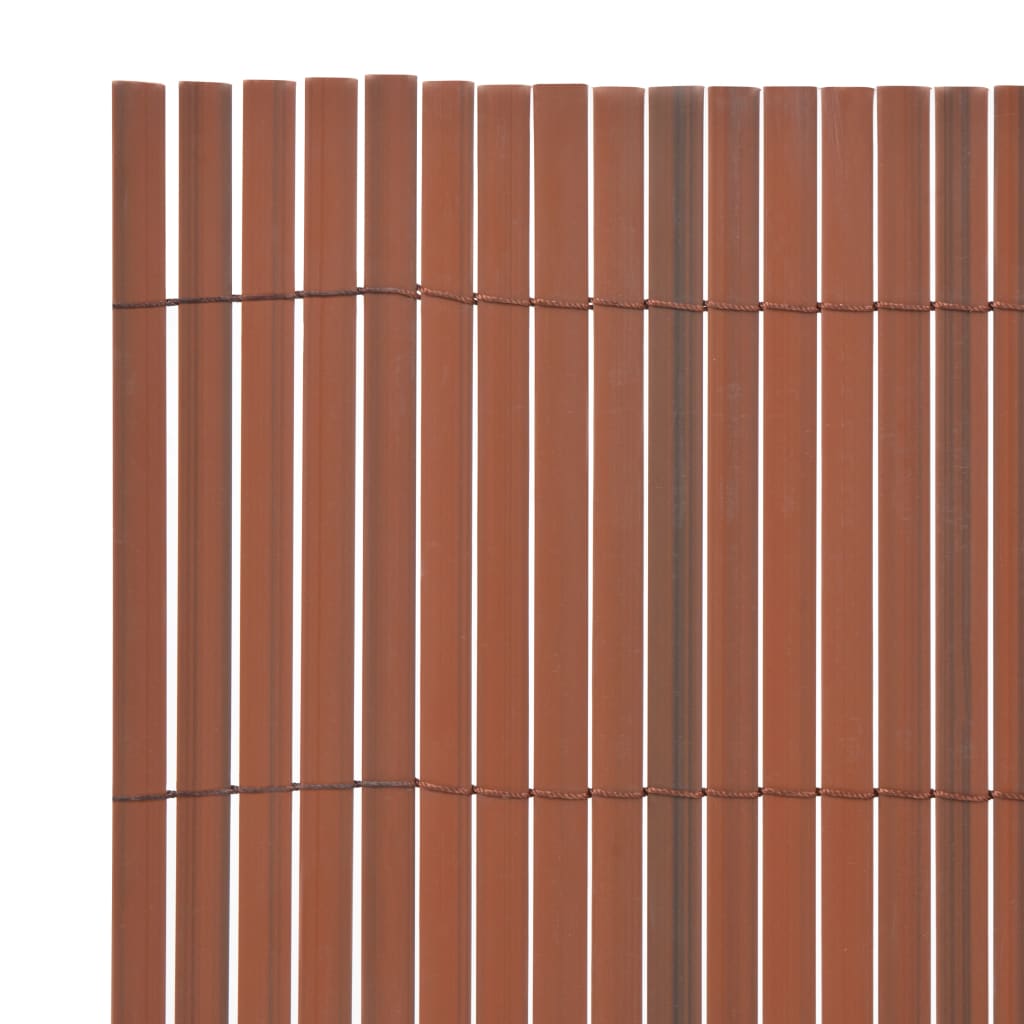 vidaXL Gard de grădină cu două fețe, maro, 90 x 500 cm, PVC