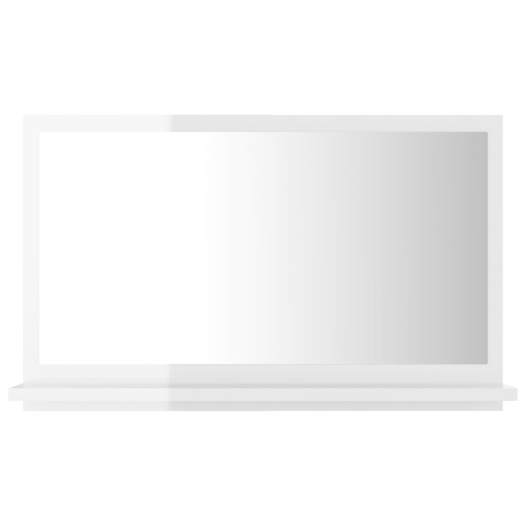 vidaXL Oglindă de baie, alb extralucios, 60 x 10,5 x 37 cm, PAL