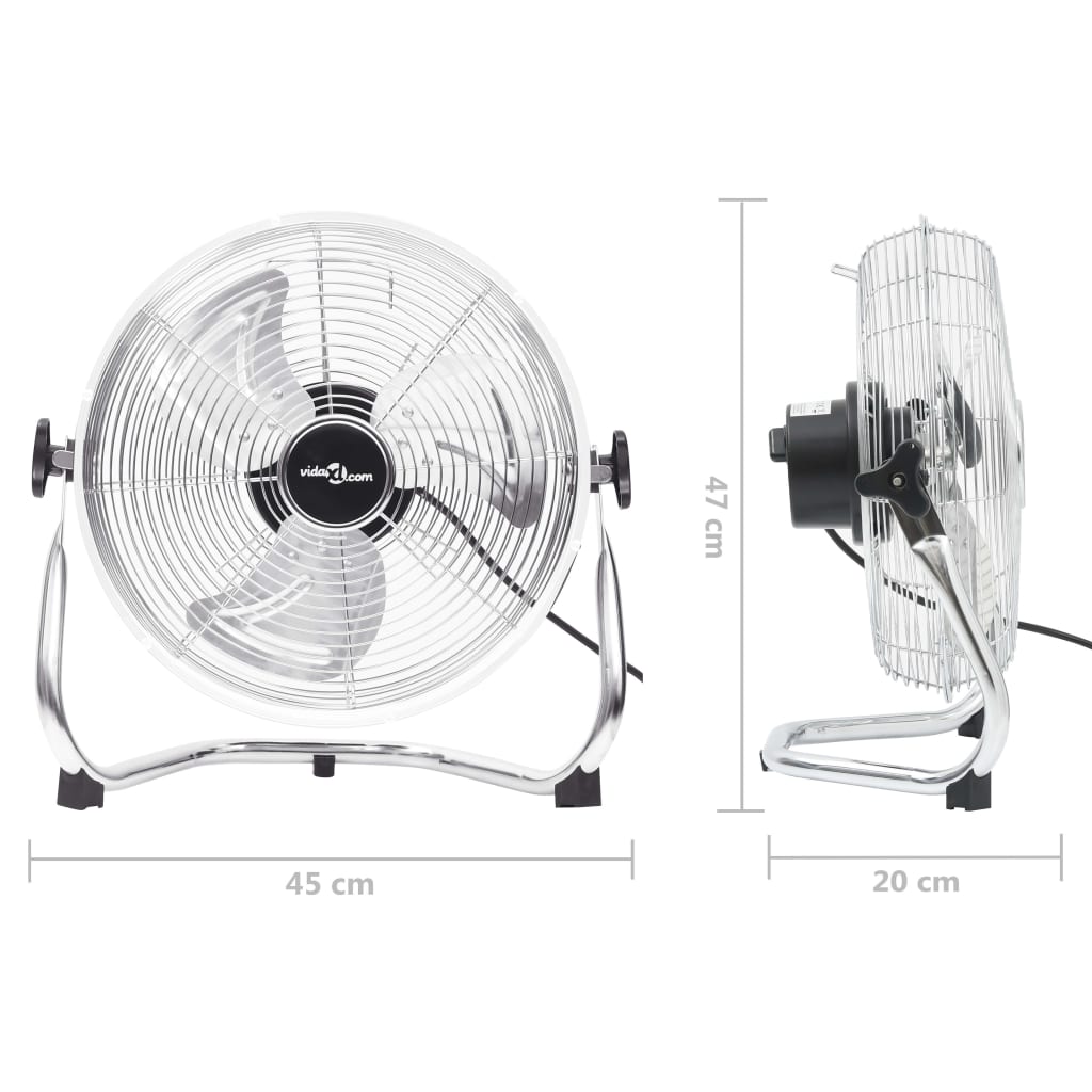 vidaXL Ventilator de podea, 3 viteze, 45 cm, 60 W