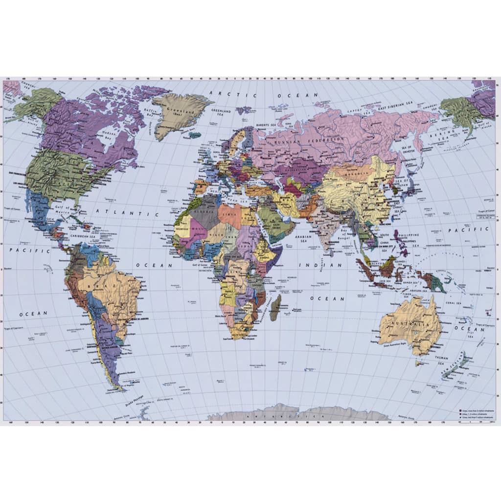 Komar Fototapet mural World Map, 254x184 cm, 4-050