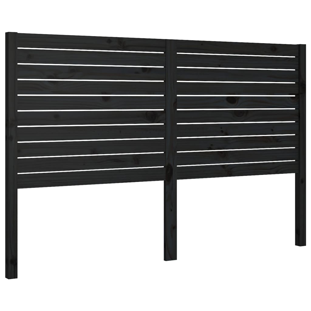 vidaXL Tăblie de pat, negru, 126x4x100 cm, lemn masiv de pin