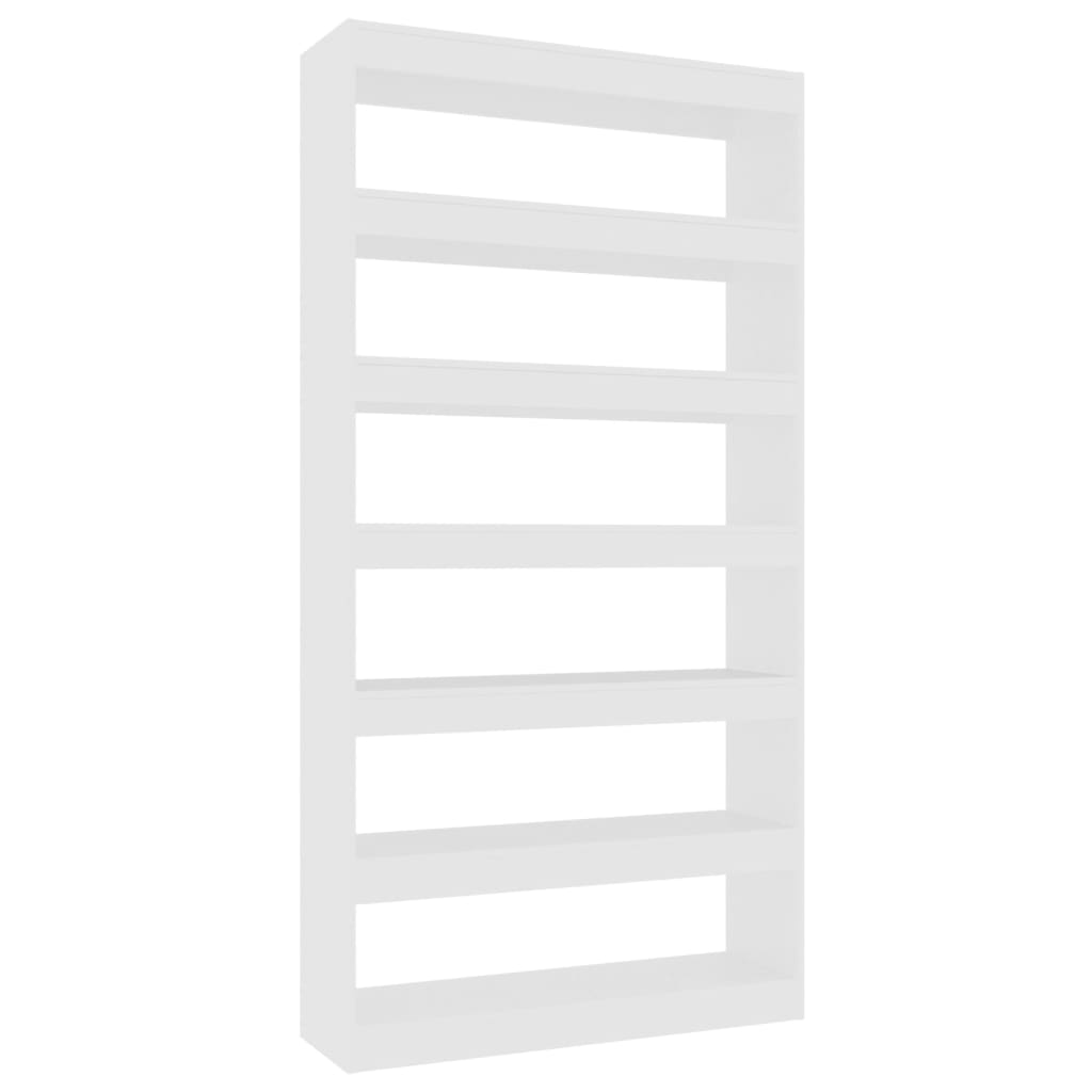 vidaXL Bibliotecă/Separator cameră, alb, 100x30x198 cm, lemn compozit