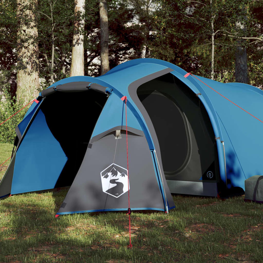 vidaXL Cort de camping tunel pentru 2 persoane, albastru, impermeabil