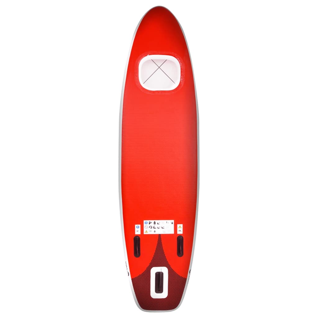 vidaXL Set placă paddleboarding gonflabilă, roşu, 300x76x10 cm