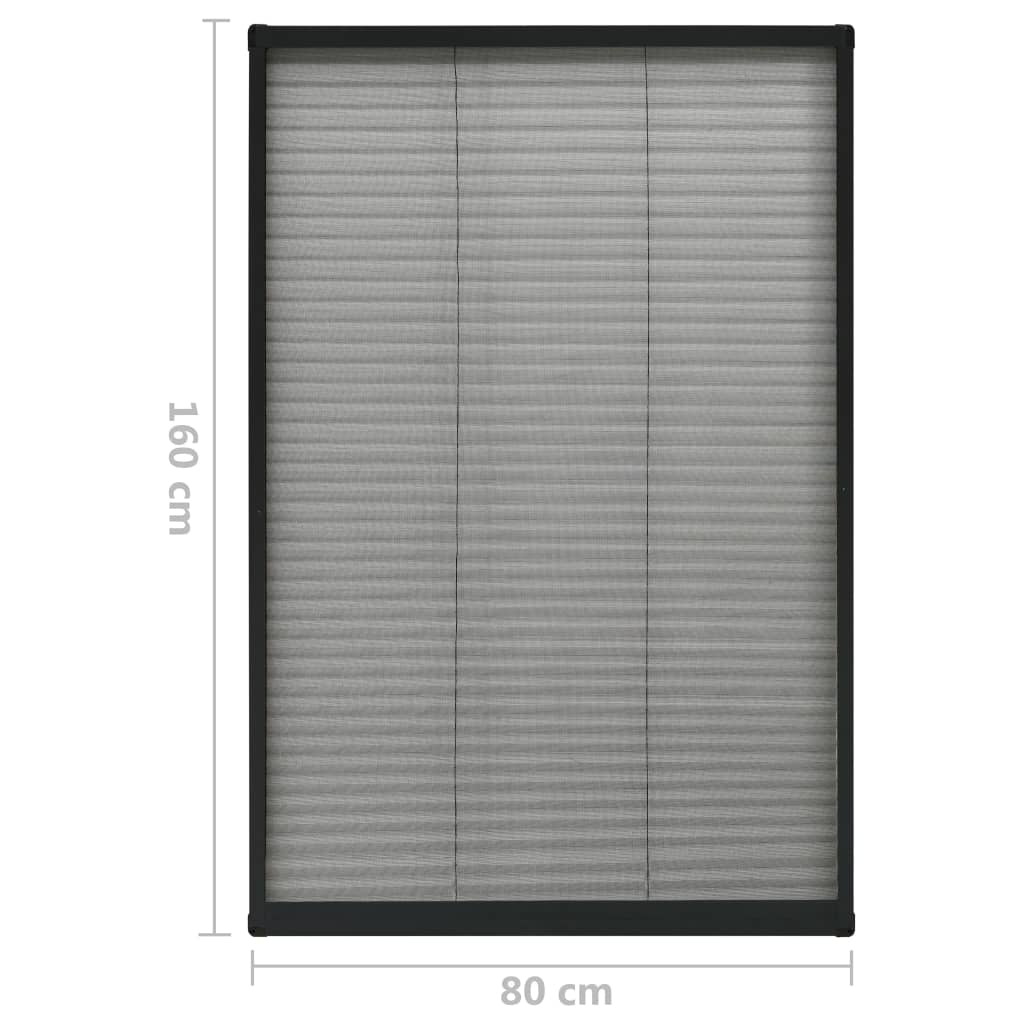 vidaXL Plasă insecte plisse pentru ferestre antracit 80x160cm aluminiu