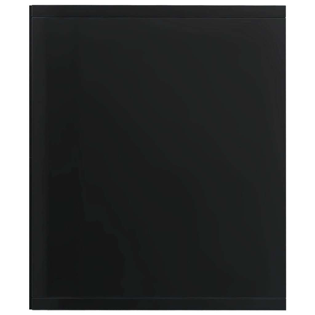 vidaXL Bibliotecă/Comodă TV, negru lucios, 36 x 30 x 114 cm, PAL