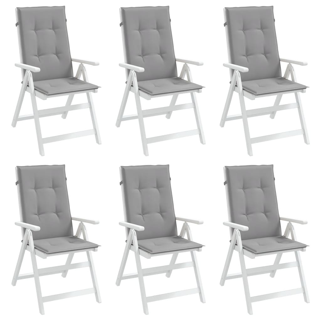 vidaXL Perne scaun de grădină, 6 buc., gri, 120 x 50 x 4 cm