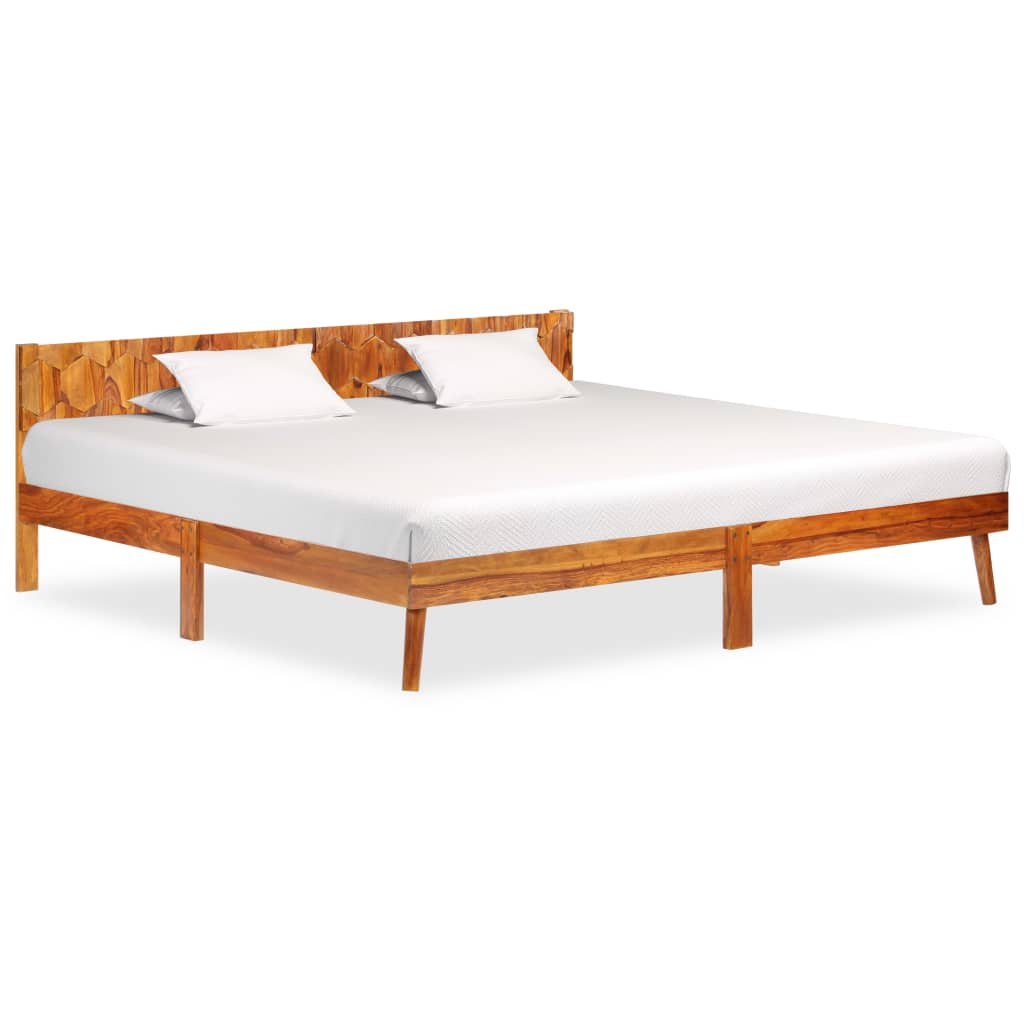 vidaXL Cadru de pat, 200 x 200 cm, lemn masiv de sheesham