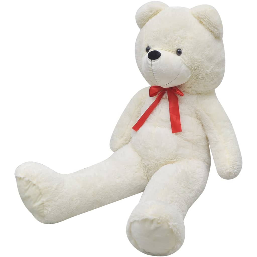 vidaXL Ursuleț de pluș moale de jucărie XXL, alb, 135 cm