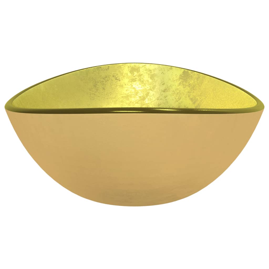 vidaXL Chiuvetă din sticlă securizată, auriu, 54,5x35x15,5 cm