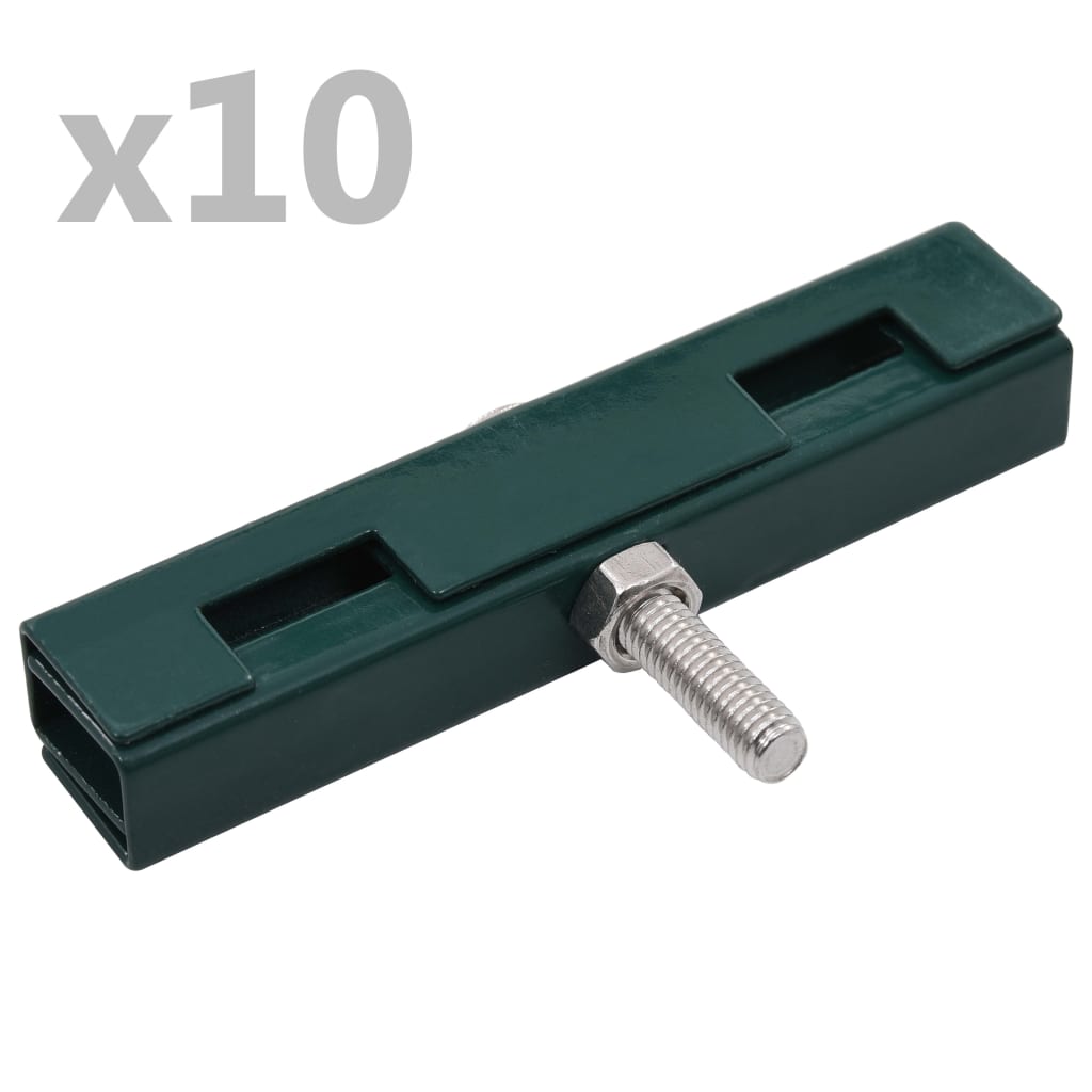 vidaXL Conector în formă de U grilaj grădină, 10 seturi, verde