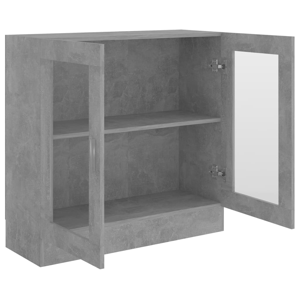 vidaXL Dulap cu vitrină, gri beton, 82,5 x 30,5 x 80 cm, PAL