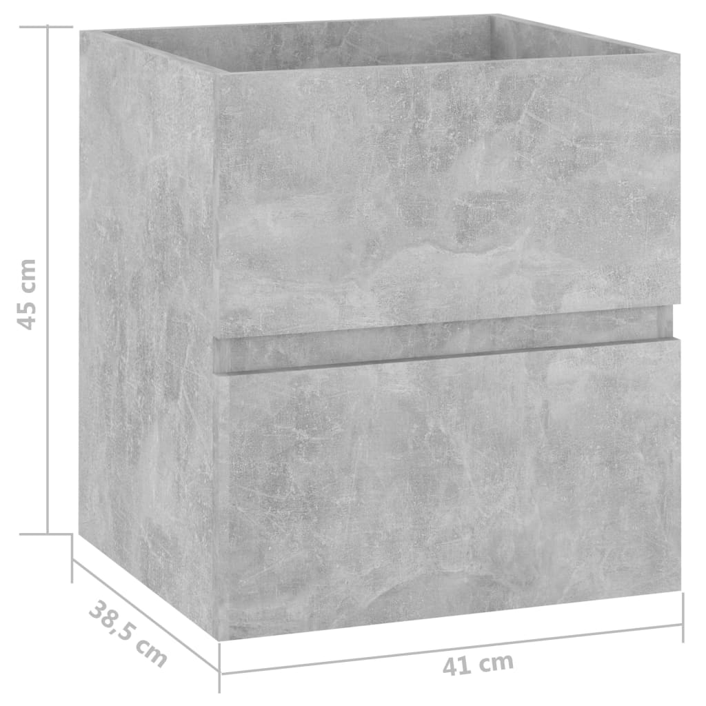 vidaXL Dulap pentru chiuvetă, gri beton, 41x38,5x45 cm, PAL