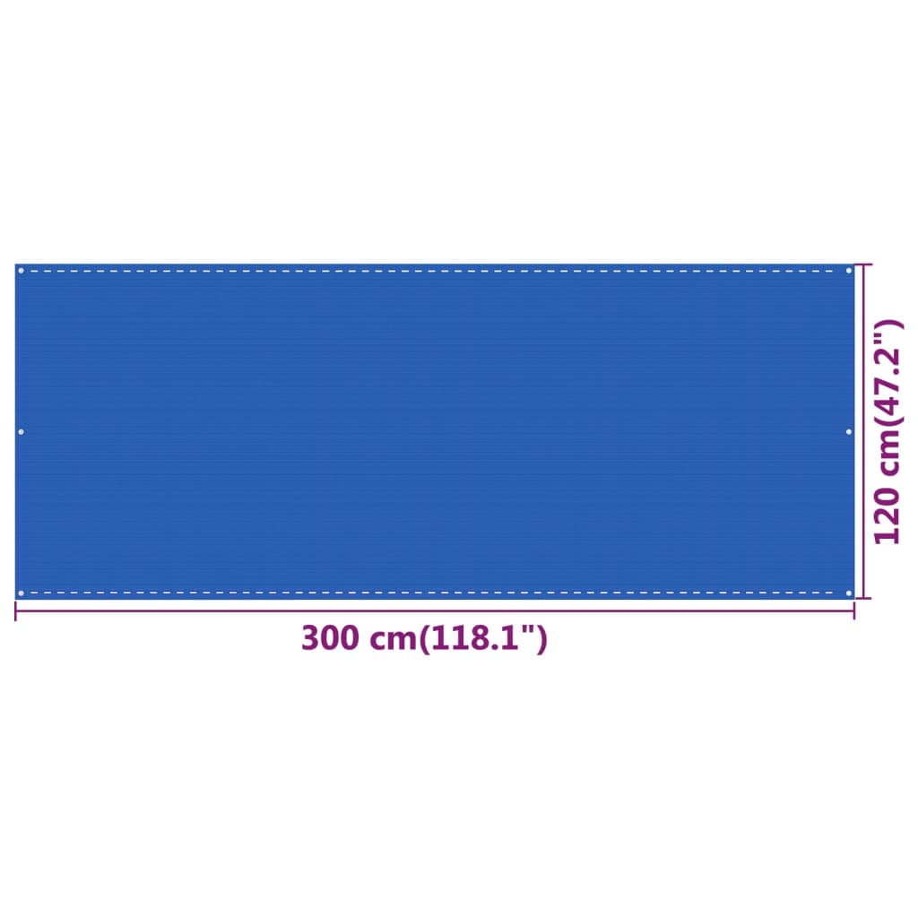 vidaXL Paravan pentru balcon, albastru, 120x300 cm, HDPE