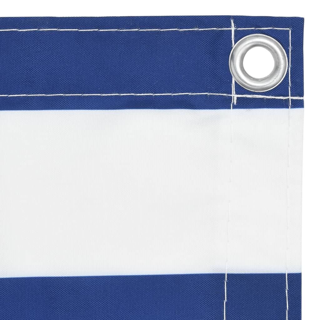vidaXL Paravan de balcon, alb și albastru, 120x300 cm, țesătură oxford