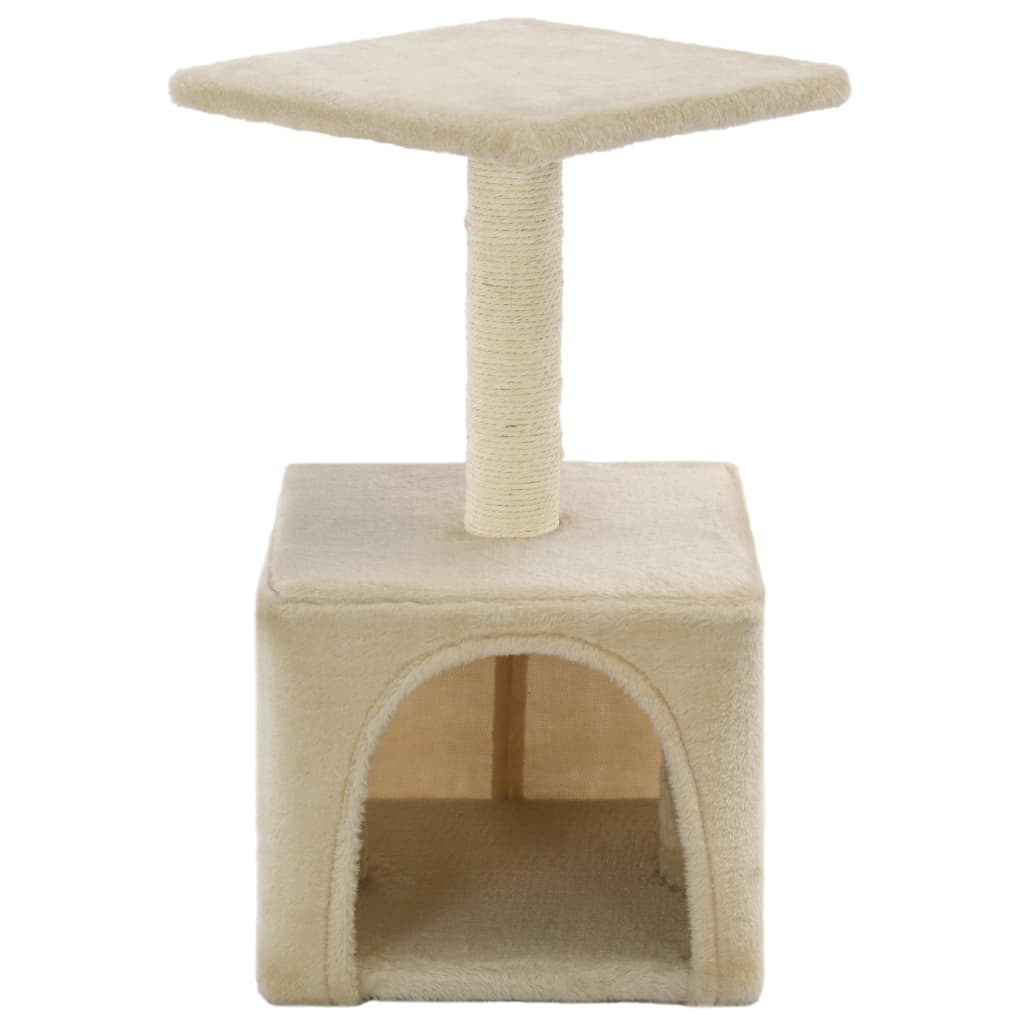 vidaXL Ansamblu pentru pisici, stâlpi cu funie de sisal, bej, 55 cm