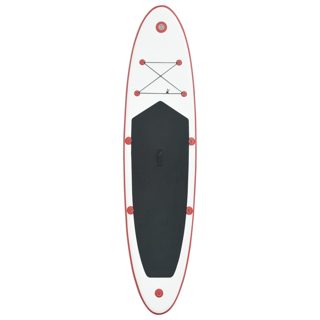 vidaXL Set placă stand up paddle SUP surf gonflabilă, roșu și alb