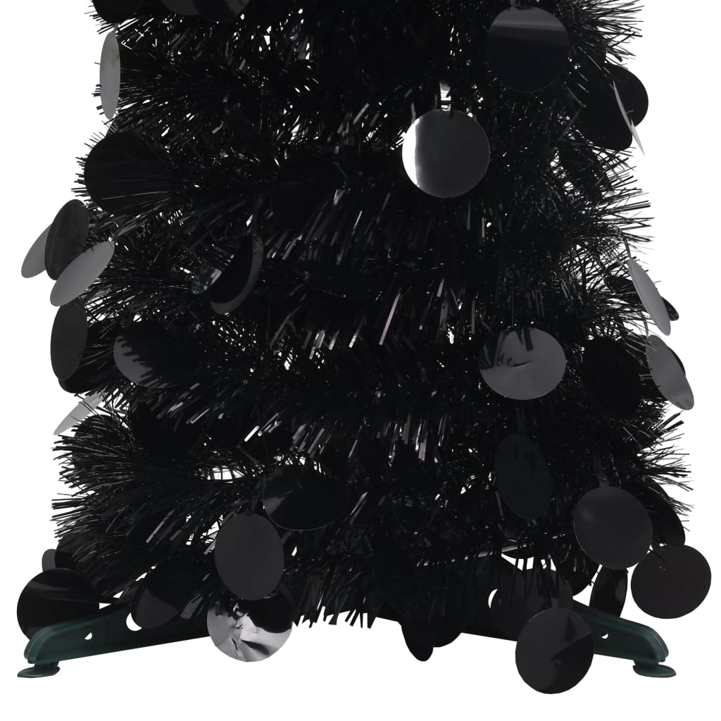 vidaXL Brad de Crăciun artificial tip pop-up, negru, 120 cm, PET