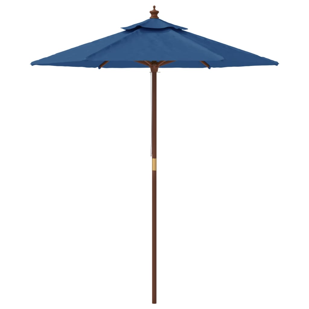 vidaXL Umbrelă de soare de grădină stâlp din lemn, albastru 196x231 cm