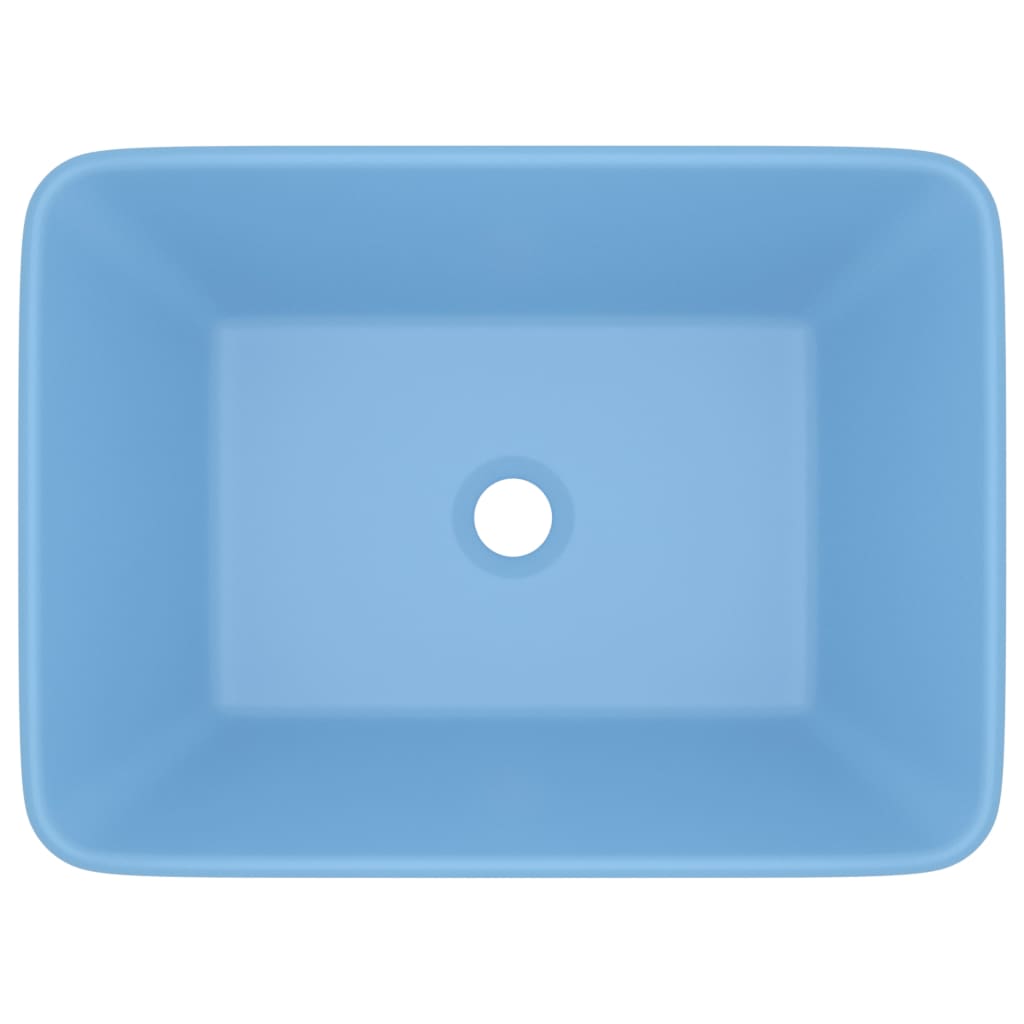 vidaXL Chiuvetă de baie lux albastru deschis mat 41x30x12 cm ceramică