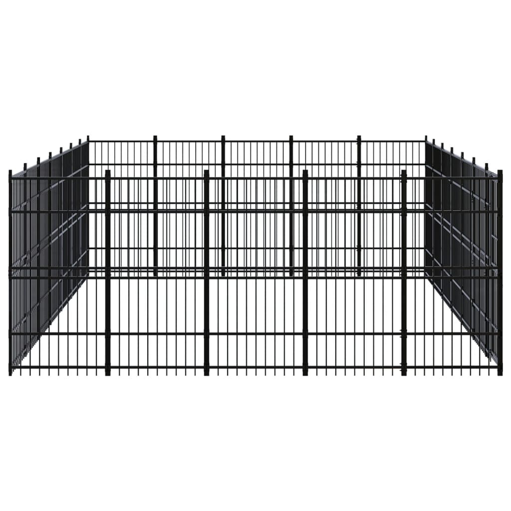 vidaXL Padoc pentru câini de exterior, 32,26 m², oțel