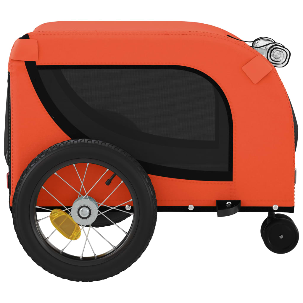 vidaXL Remorcă bicicletă animale companie portocaliu/negru oxford/fier