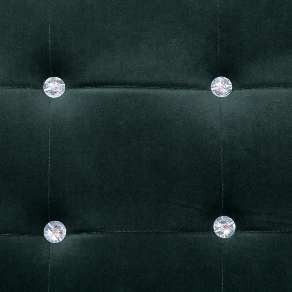 vidaXL Canapea cu 2 locuri cu brațe, verde închis, crom și catifea