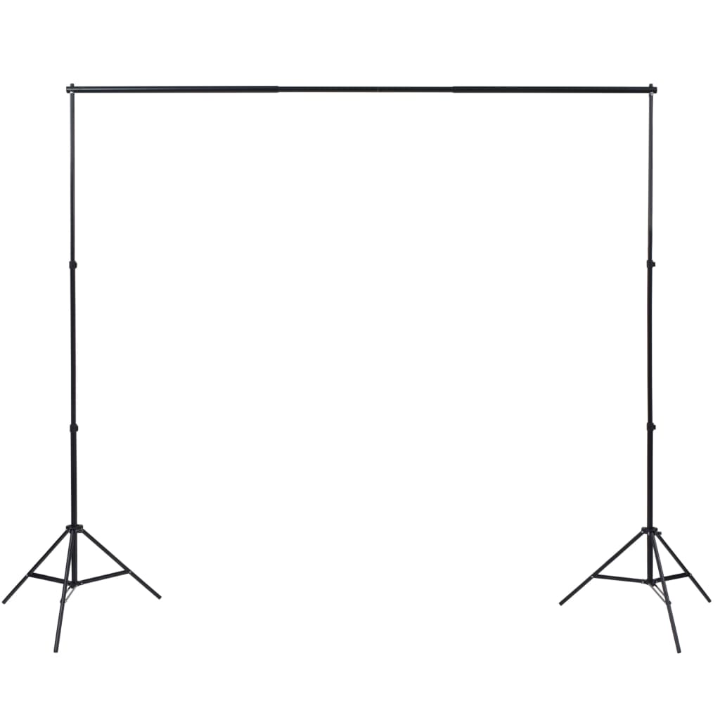 vidaXL Set studio foto cu 3 fundaluri de bumbac, cadru reglabil, 3x5 m