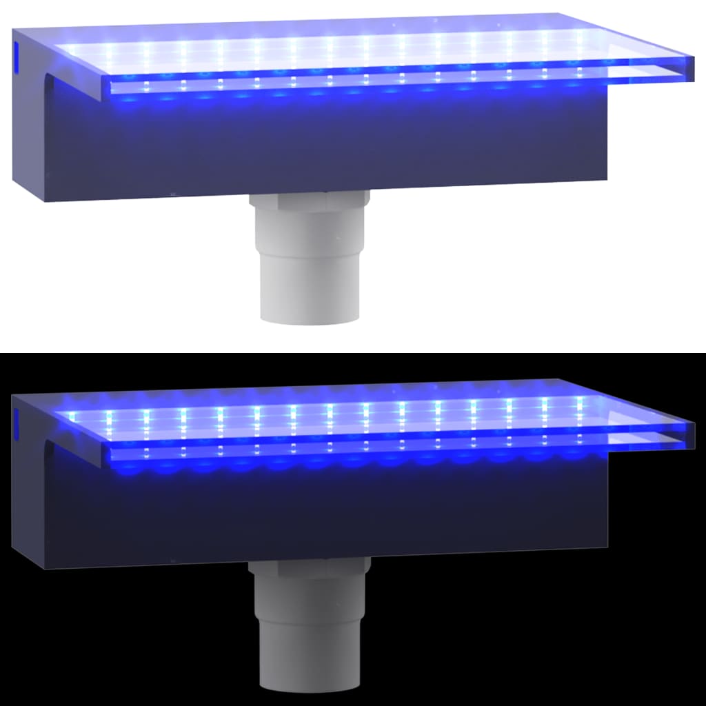 vidaXL Deversor de cascadă cu LED-uri RGB, acrilic, 30 cm