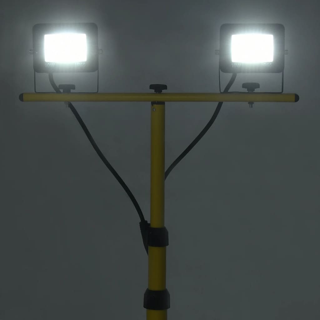 vidaXL Proiector cu LED și trepied, 2x10 W, alb rece