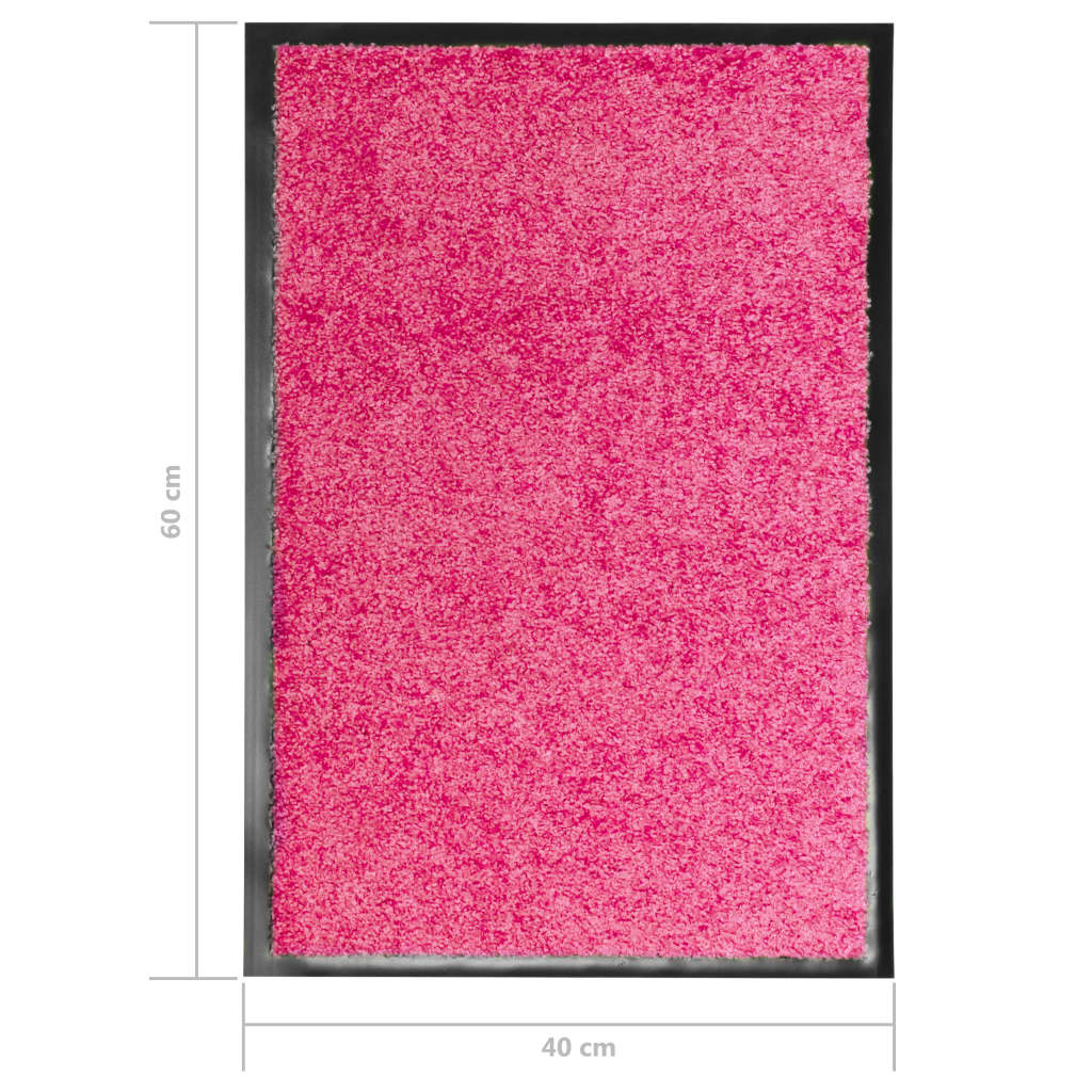 vidaXL Covoraș de ușă lavabil, roz, 40 x 60 cm