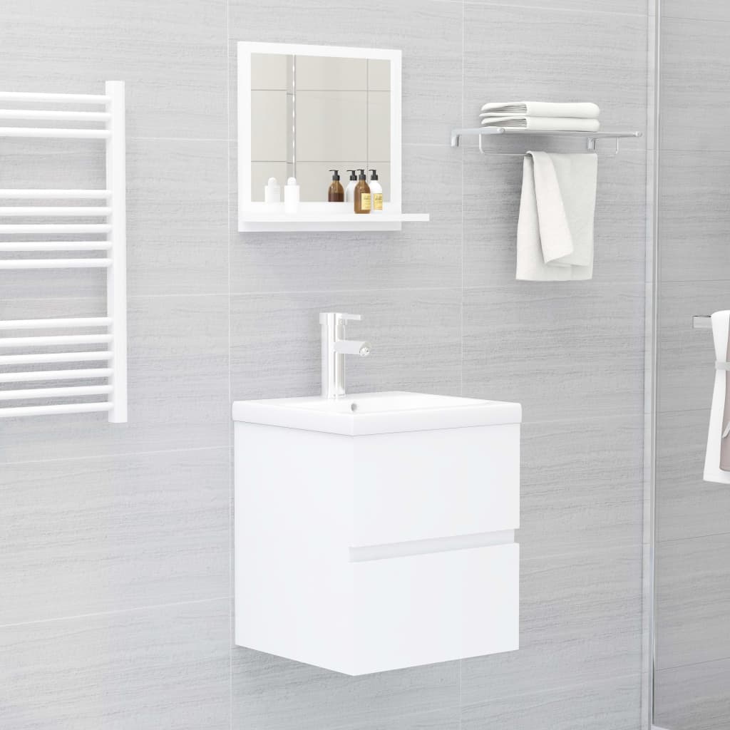 vidaXL Oglindă de baie, alb, 40 x 10,5 x 37 cm, PAL