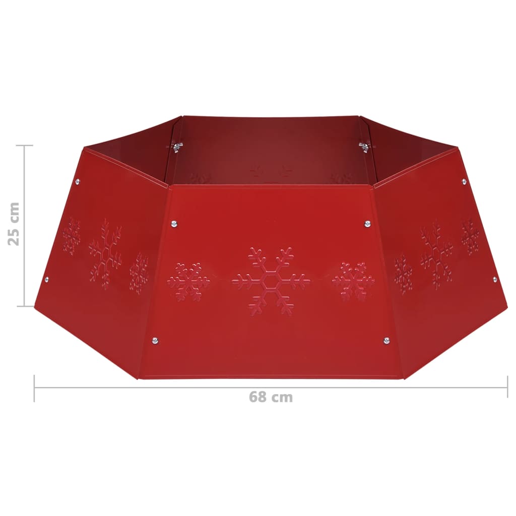 vidaXL Fustă brad de Crăciun, roșu, Ø68x25 cm