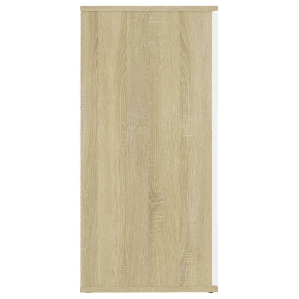 vidaXL Servantă, alb și stejar Sonoma, 160x36x75 cm, lemn prelucrat
