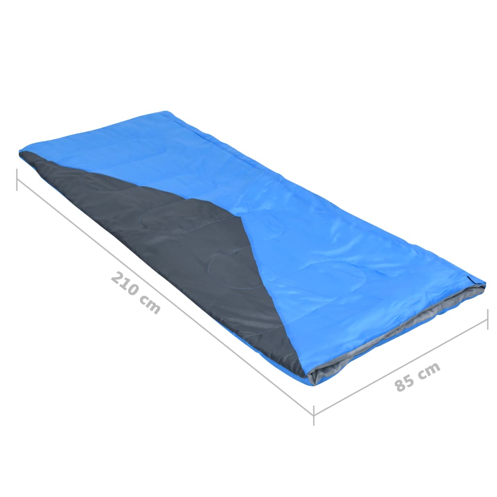 vidaXL Saci de dormit tip plic ușori, 2 buc., albastru, 1100 g, 10°C