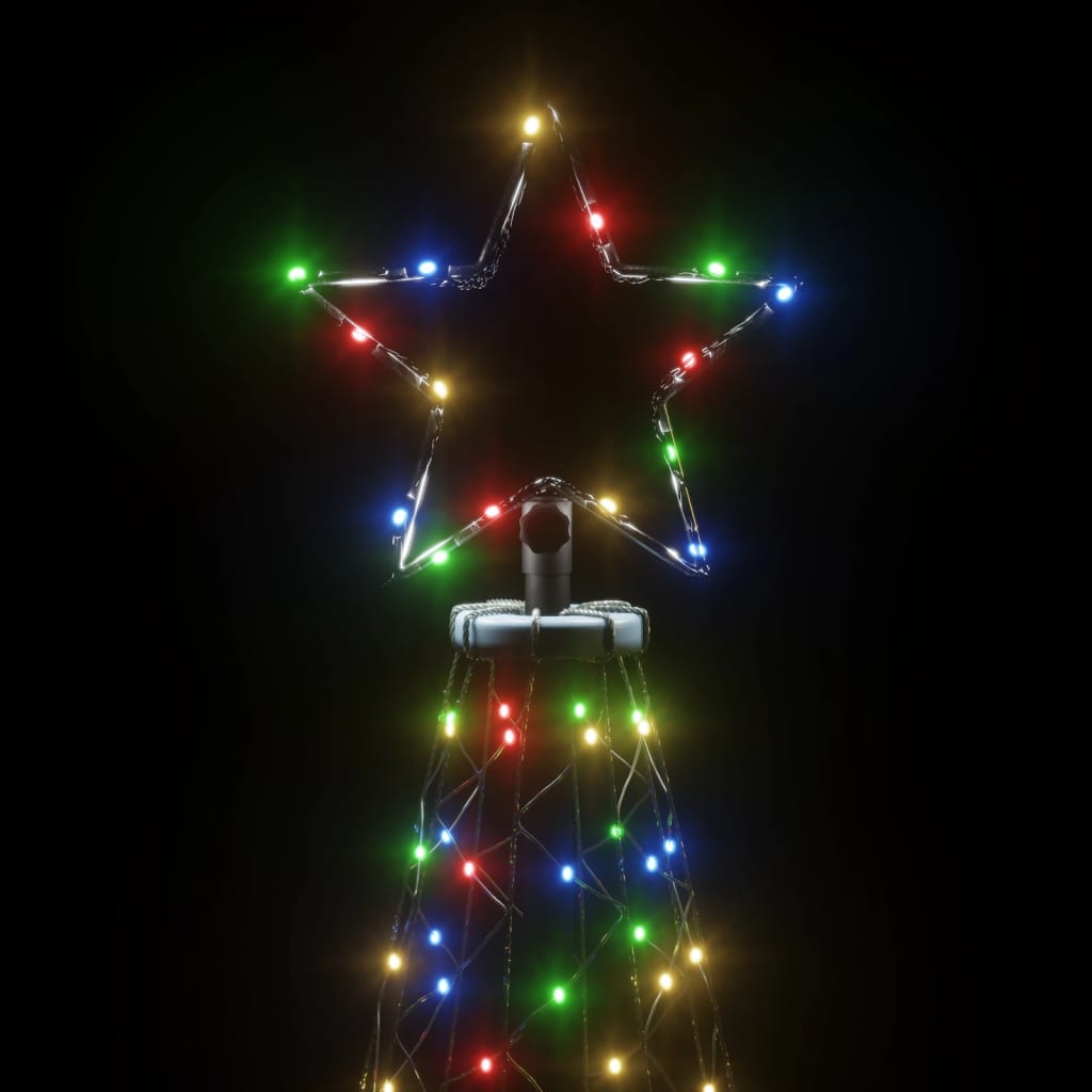 vidaXL Pom de Crăciun cu stâlp de metal, 500 LED-uri colorate, 3 m