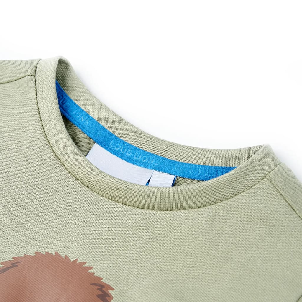 Tricou pentru copii cu mâneci scurte, kaki deschis, 92